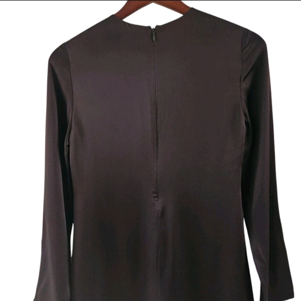 Banana Republic Black Abril Silk Mini Dress Slit Sleeves Womens Size XXS NEW - Picture 8 of 11